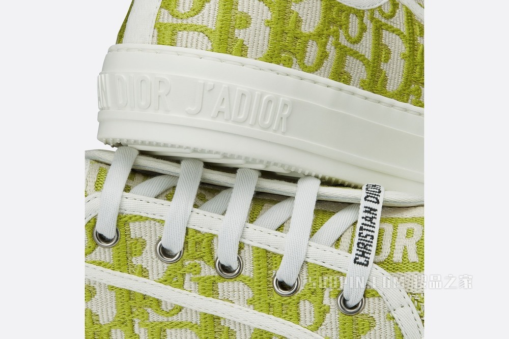 Walk'n'Dior 运动鞋 绿黄色棉质刺绣 Oblique 印花
