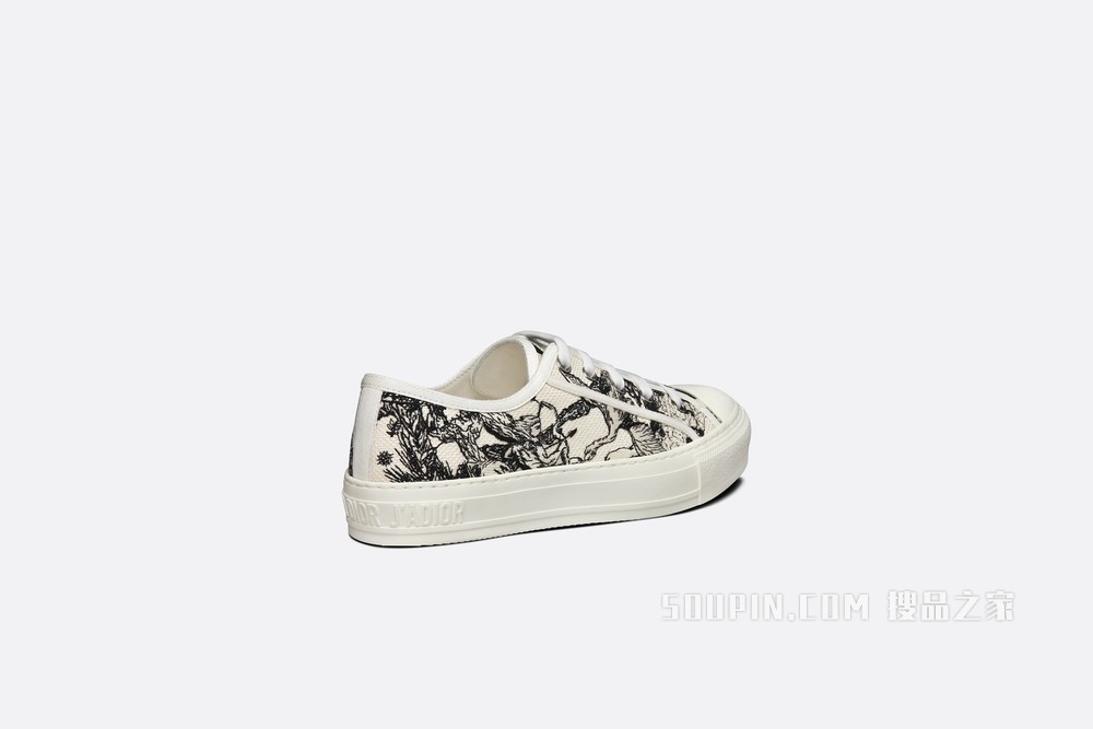 Walk'n'Dior 运动鞋 黑色和白色棉质刺绣 Dior Zodiac 图案