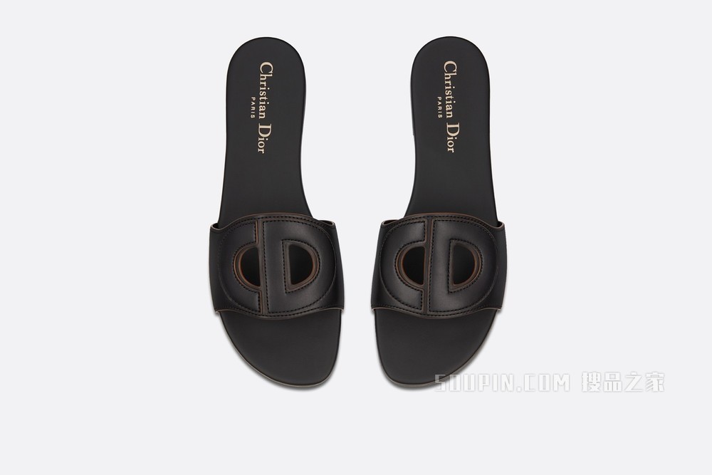 D-Club 凉拖 黑色牛皮革