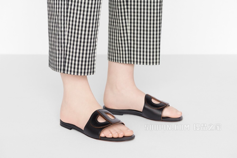 D-Club 凉拖 黑色牛皮革