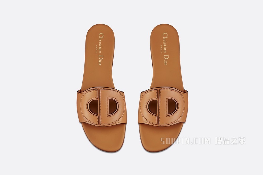D-Club 凉拖 驼色牛皮革