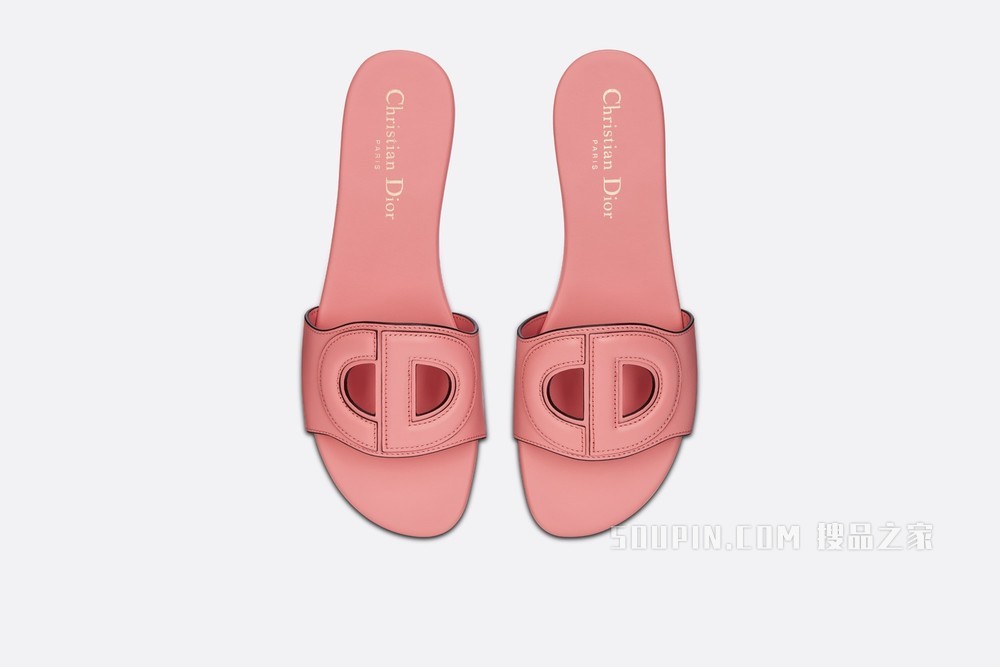 D-Club 凉拖 桃花粉色牛皮革