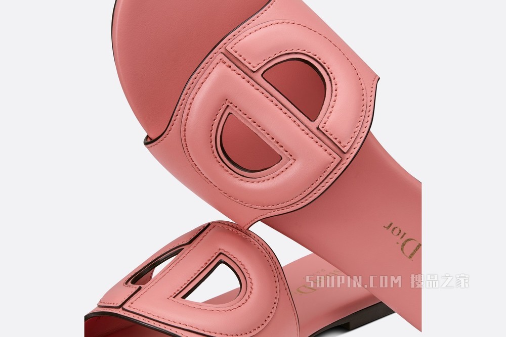 D-Club 凉拖 桃花粉色牛皮革