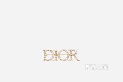 Dio(r)evolution 胸针 金色饰面金属和白色仿水晶装饰