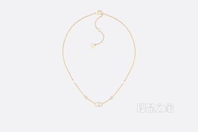 Clair D Lune 项链 金色饰面金属、白色树脂珠饰和白色仿水晶装饰