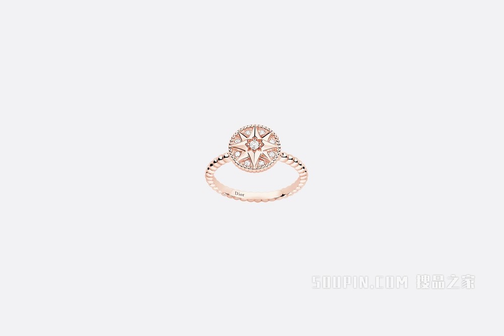 Rose des Vents 戒指 玫瑰色 18K 金和钻石装饰