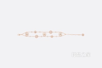 Rose des Vents 手链 玫瑰色 18K 金、钻石和珍珠母贝装饰