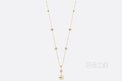 Rose des Vents 长款项链 黄色 18K 金、钻石和珍珠母贝装饰