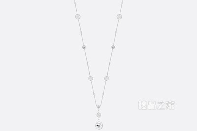 Rose des Vents 长款项链 白色 18K 金、钻石和珍珠母贝装饰