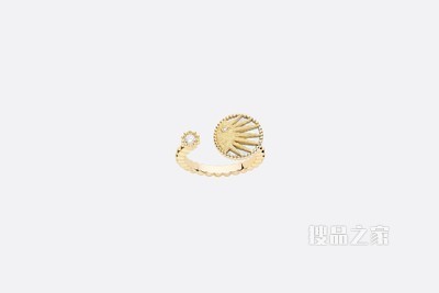 Rose Céleste 戒指 黄色 18K 金、钻石和珍珠母贝装饰