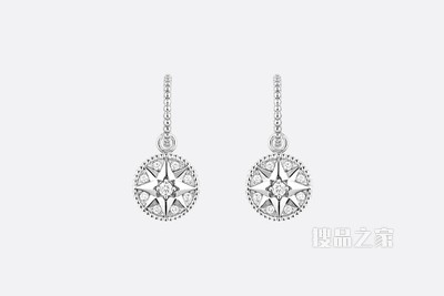 Rose des Vents 耳环 白色 18K 金和钻石装饰