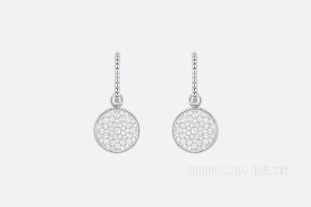 Rose des Vents 耳环 白色 18K 金和钻石装饰