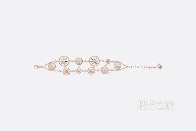 Rose des Vents 手镯 玫瑰色 18K 金、钻石和珍珠母贝装饰