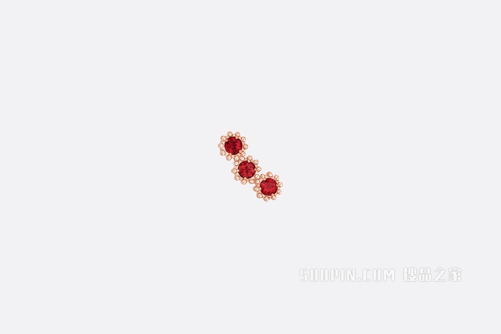 Mimirose 耳环 玫瑰色 K 金和红宝石装饰