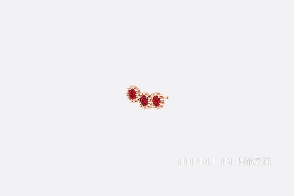 Mimirose 耳环 玫瑰色 K 金和红宝石装饰