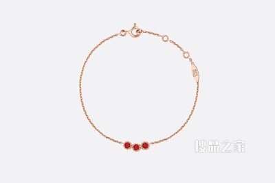 Mimirose 手链 玫瑰色 K 金和红宝石装饰