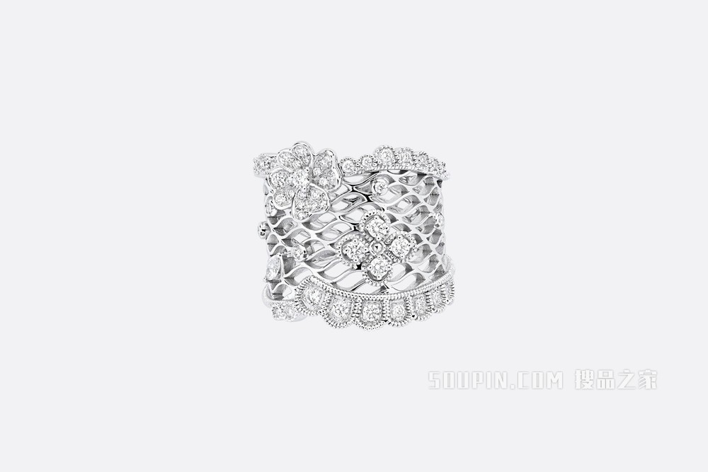 Archi Dior 戒指 白色 18K 金和钻石装饰
