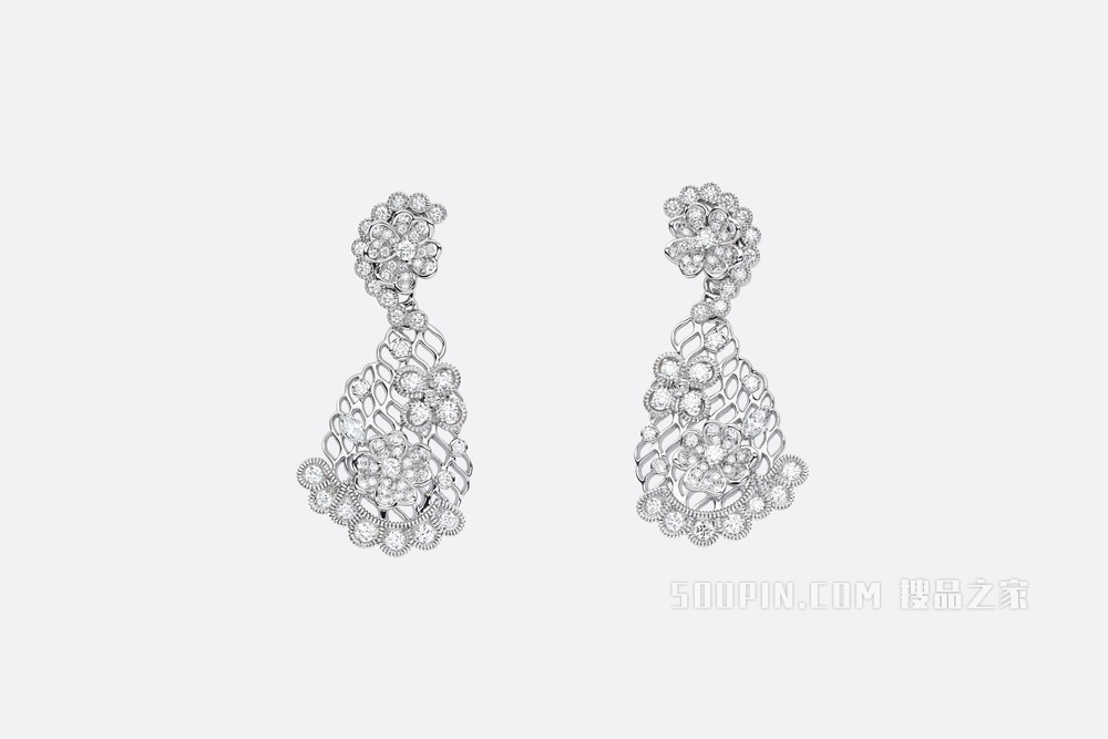 Archi Dior 耳环 白色 18K 金和钻石装饰