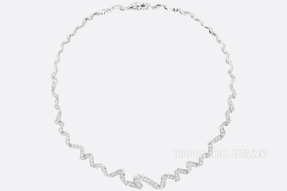 Archi Dior 项链 白色 18K 金和钻石装饰