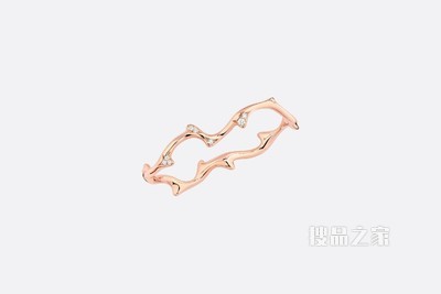 Rose des Vents 双环戒指 玫瑰色 K 金和钻石装饰