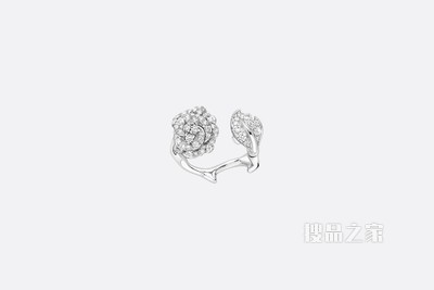 Rose Dior Bagatelle 戒指 白色 18K 金和钻石装饰