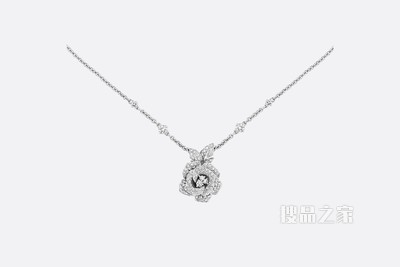 中号 Rose Dior Bagatelle 项链 白色 18K 金和钻石装饰
