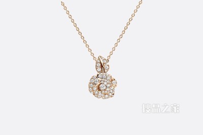 小号 Rose Dior Bagatelle 项链 玫瑰色 K 金和钻石装饰