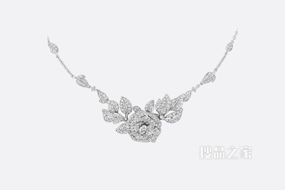 大号 Rose Dior Bagatelle 项链 白色 18K 金和钻石装饰