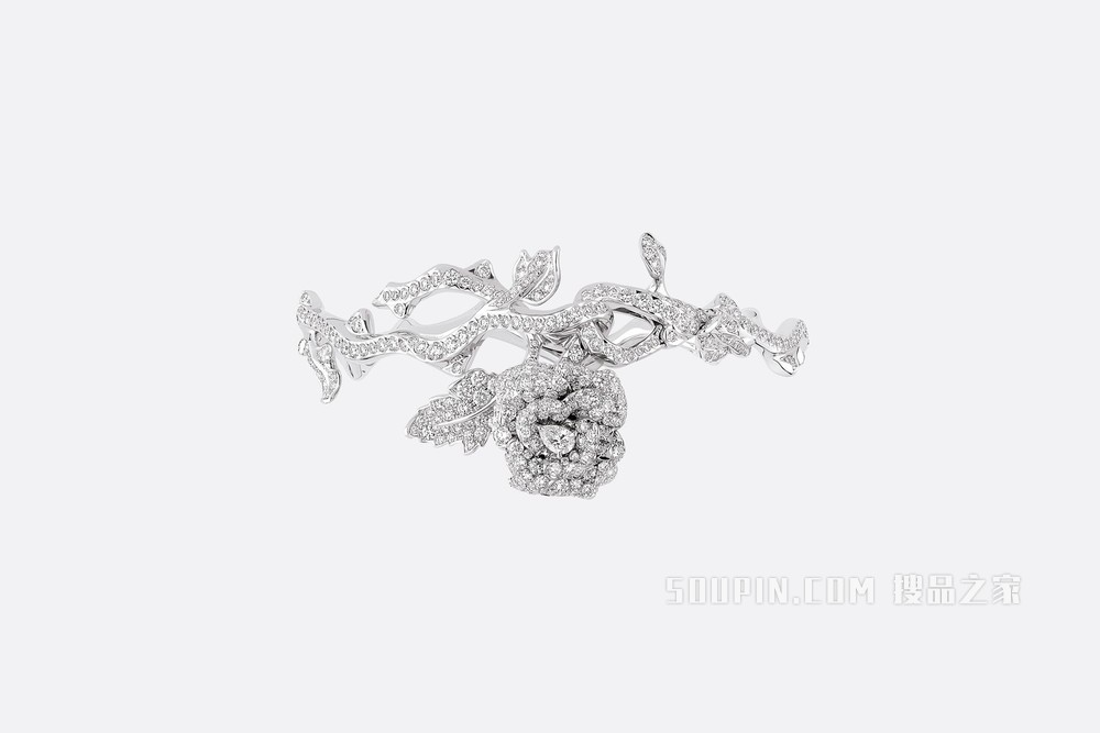 Rose Dior Bagatelle 手链 白色 18K 金和钻石装饰