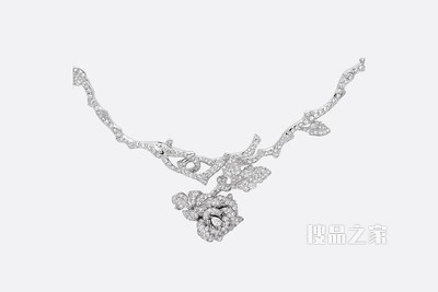 Rose Dior Bagatelle 项链 白色 18K 金和钻石装饰
