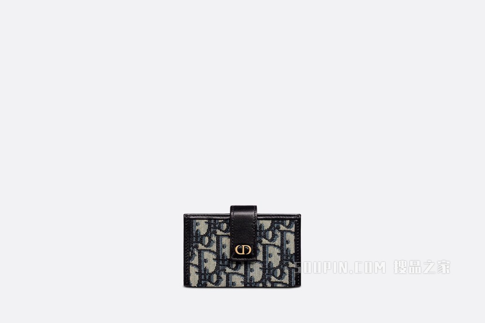 30 Montaigne 5 格卡夹 蓝色 Oblique 印花