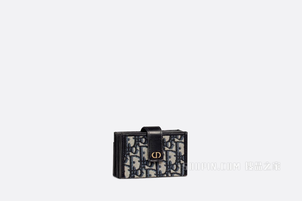 30 Montaigne 5 格卡夹 蓝色 Oblique 印花