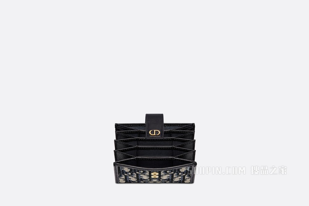 30 Montaigne 5 格卡夹 蓝色 Oblique 印花