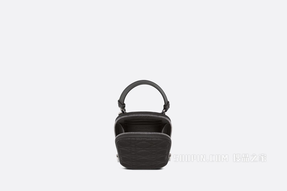 Lady Dior 手机袋 黑色羊皮革藤格纹