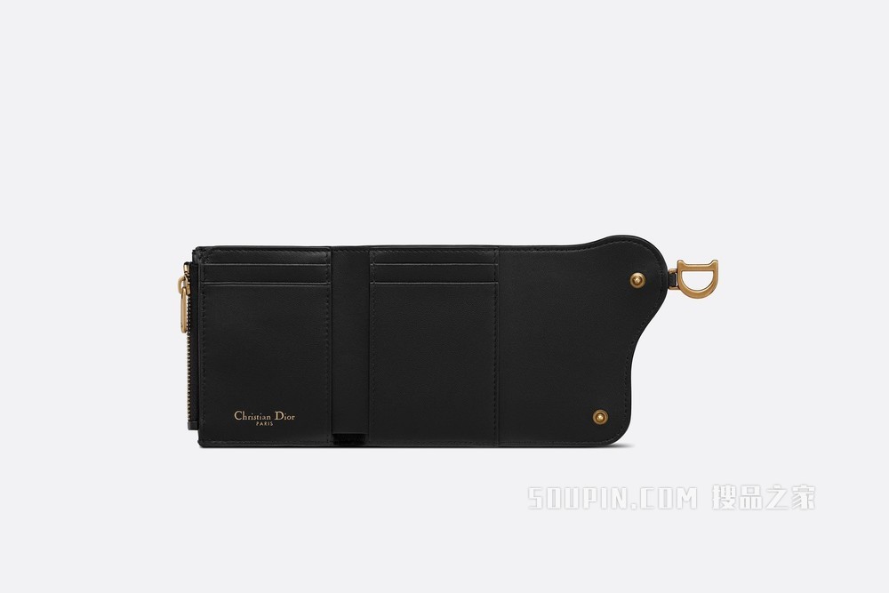 马鞍 Lotus 钱包 黑色粒面牛皮革