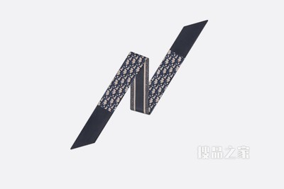 Mitzah 丝巾 海军蓝色桑蚕丝斜纹 Oblique 印花