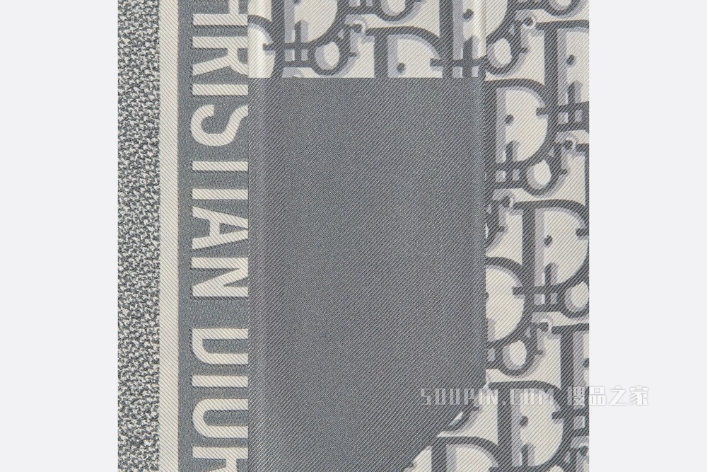 Mitzah 丝巾 灰色桑蚕丝斜纹面料 Oblique 印花
