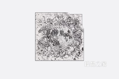 Dior 印花方巾 白色桑蚕丝斜纹面料 Dior Zodiac 印花