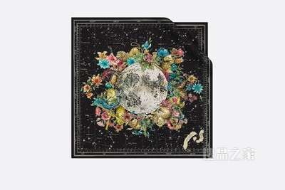 Dior 印花方巾 黑色桑蚕丝斜纹面料 Dior Zodiac 印花