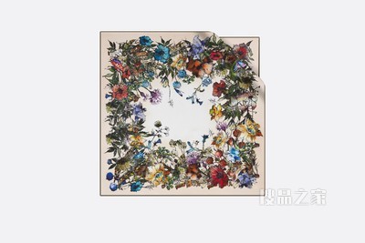 D-Millefiori 方巾 粉色桑蚕丝斜纹面料