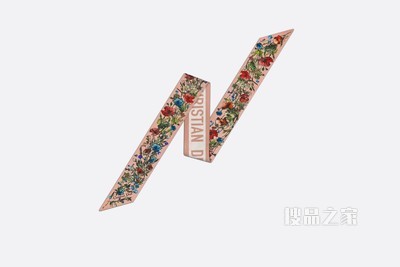 D-Millefiori Mitzah 丝巾 粉色桑蚕丝斜纹面料