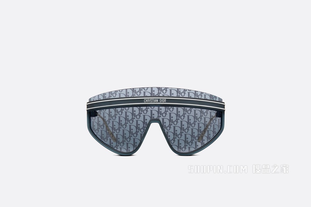 DiorClub M2U 太阳眼镜 Dior Oblique 图案镜片半透明蓝色眼罩式镜框