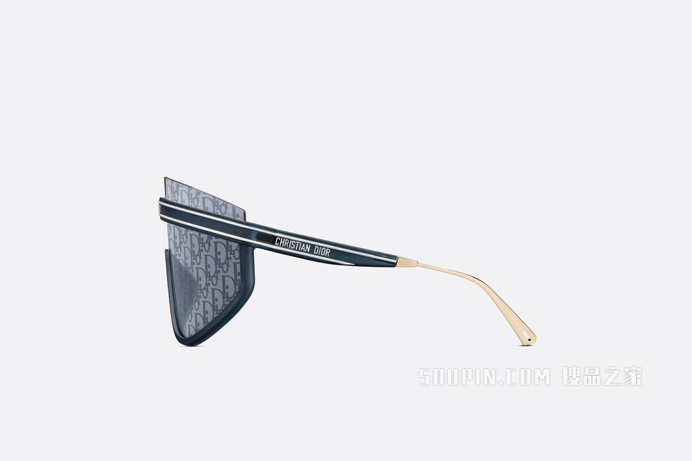 DiorClub M2U 太阳眼镜 Dior Oblique 图案镜片半透明蓝色眼罩式镜框