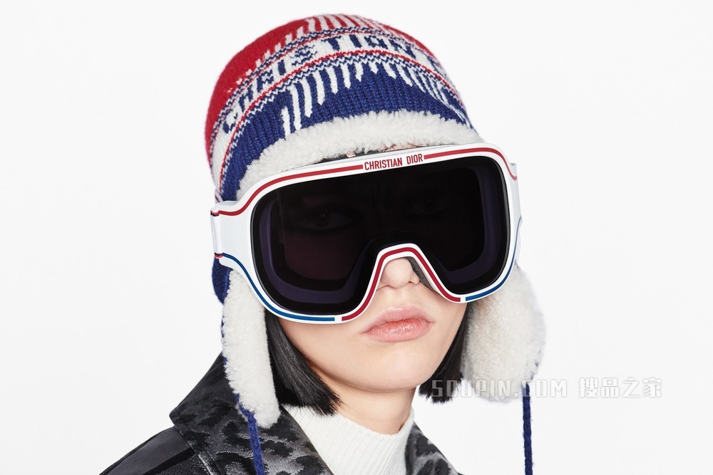 DiorAlps M1U 滑雪眼罩 白色、蓝色和红色三色镜框