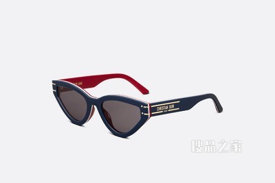 DiorSignature B2U DiorAlps 太阳眼镜 白色、蓝色和红色三色蝴蝶形镜框