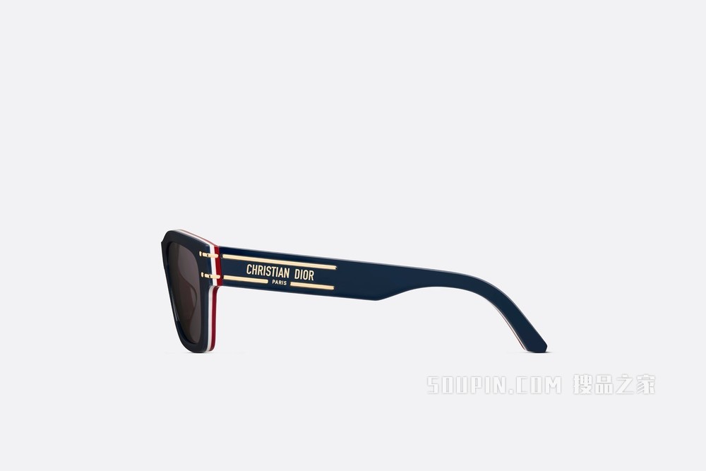 DiorSignature S3U DiorAlps 太阳眼镜 白色、蓝色和红色三色方形镜框