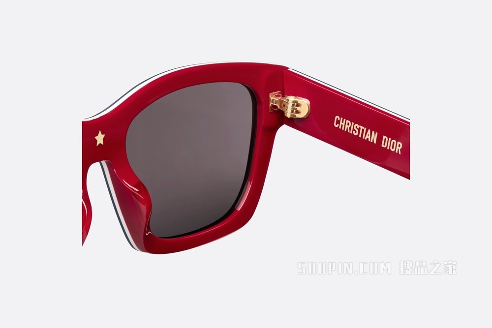 DiorSignature S3U DiorAlps 太阳眼镜 白色、蓝色和红色三色方形镜框