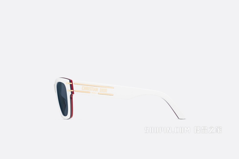 DiorSignature S3U DiorAlps 太阳眼镜 白色、蓝色和红色三色方形镜框