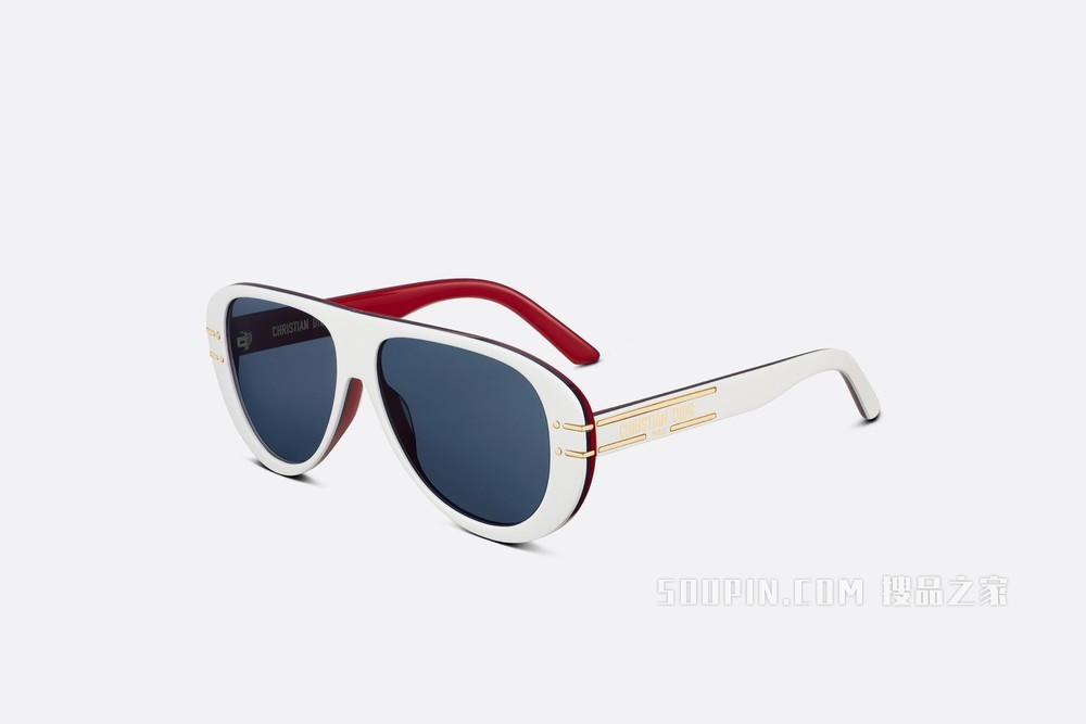 DiorSignature A2U DiorAlps 太阳眼镜 白色、蓝色和红色三色飞行员造型镜框