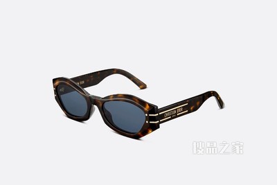 DiorSignature B1U 太阳眼镜 棕色玳瑁效果蝴蝶形镜框